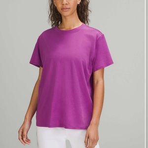 NWOT Lululemon All Yours cotton tee in vivid plum size 8